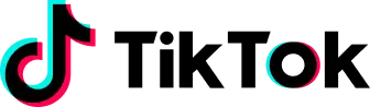 TikTok logo featuring a stylized black, pink, and teal musical note with the word “TikTok” in gray on a white background, representing the social media platform.